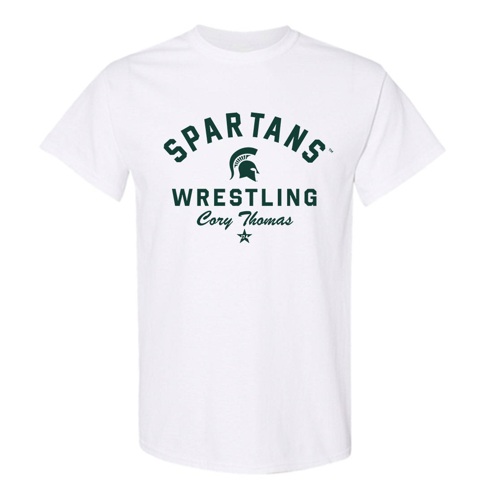 Michigan State - NCAA Wrestling : Cory Thomas - Classic Shersey T-Shirt-0