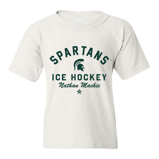 Michigan State - NCAA Men's Ice Hockey : Nathan Mackie - Classic Shersey Youth T-Shirt-0