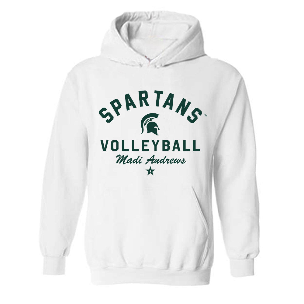 Michigan State - NCAA Women's Volleyball : Madi Andrews - Classic Shersey Hooded Sweatshirt-0
