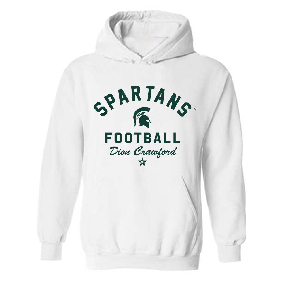 Michigan State - NCAA Football : Dion Crawford - Classic Shersey Hooded Sweatshirt-0