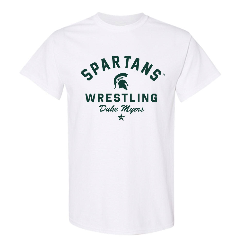 Michigan State - NCAA Wrestling : Duke Myers - Classic Shersey T-Shirt-0