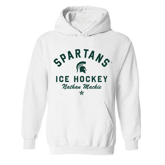 Michigan State - NCAA Men's Ice Hockey : Nathan Mackie - Classic Shersey Hooded Sweatshirt-0