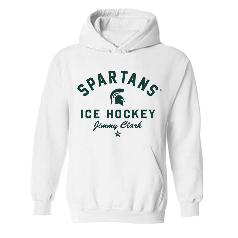 Michigan State - NCAA Men's Ice Hockey : Jimmy Clark - Classic Shersey Hooded Sweatshirt-0