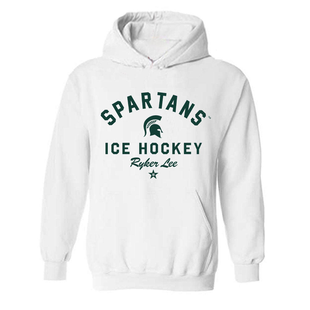 Michigan State - NCAA Men's Ice Hockey : Ryker Lee - Classic Shersey Hooded Sweatshirt-0