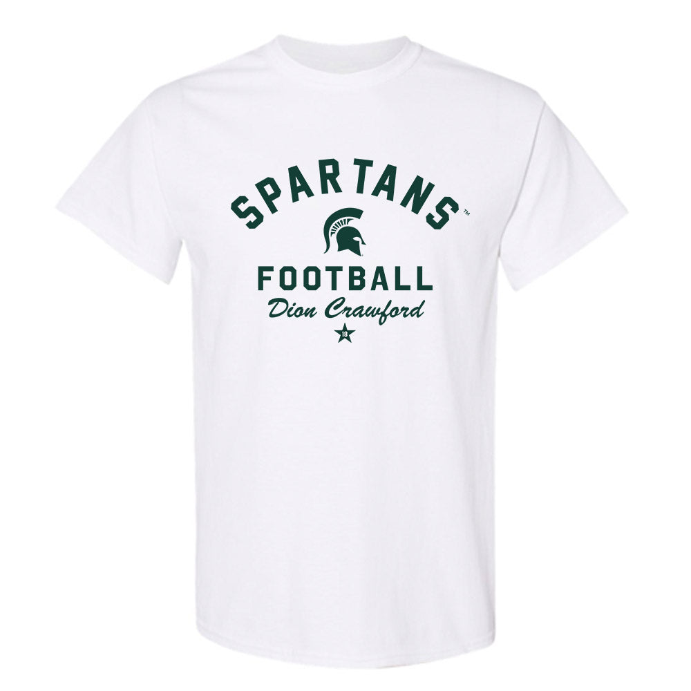 Michigan State - NCAA Football : Dion Crawford - Classic Shersey T-Shirt-0