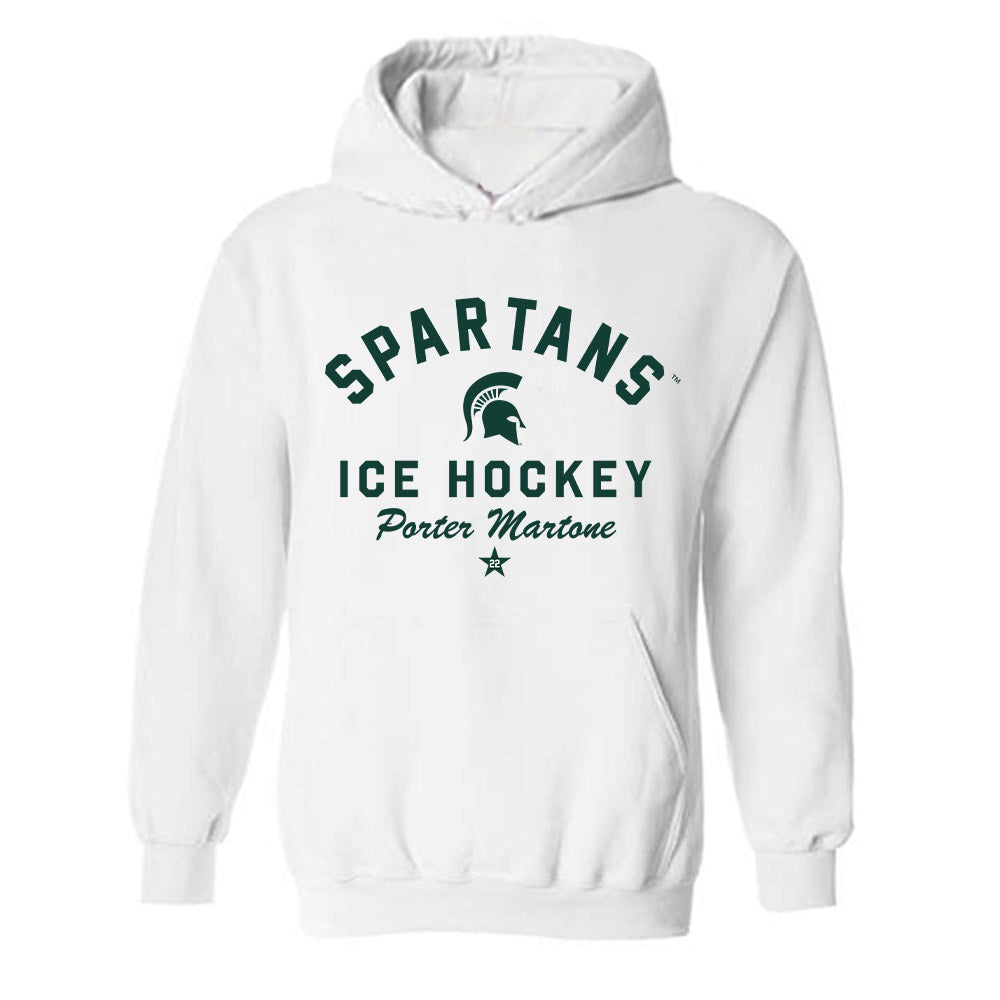 Michigan State - NCAA Men's Ice Hockey : Porter Martone - Classic Shersey Hooded Sweatshirt-0