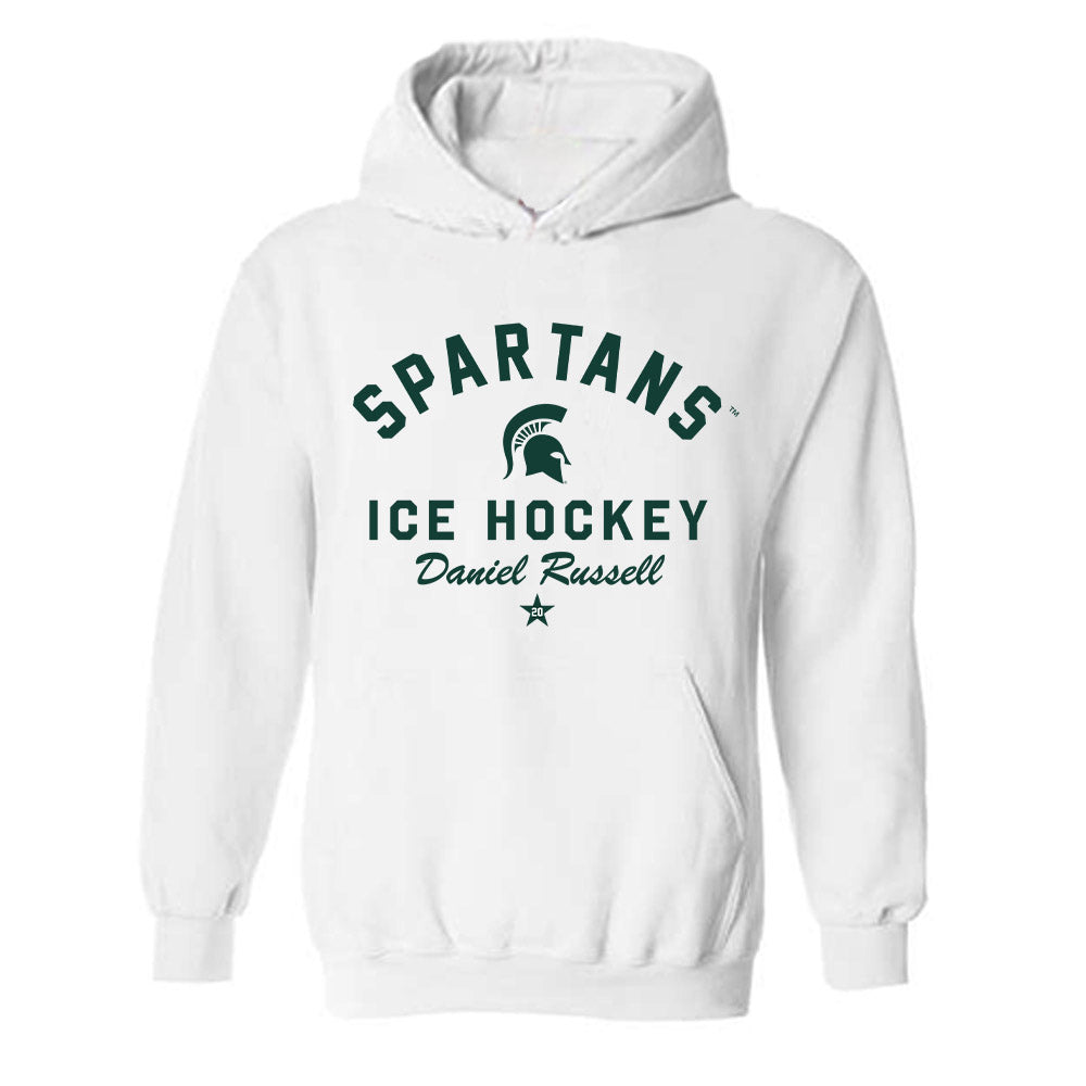 Michigan State - NCAA Men's Ice Hockey : Daniel Russell - Classic Shersey Hooded Sweatshirt-0