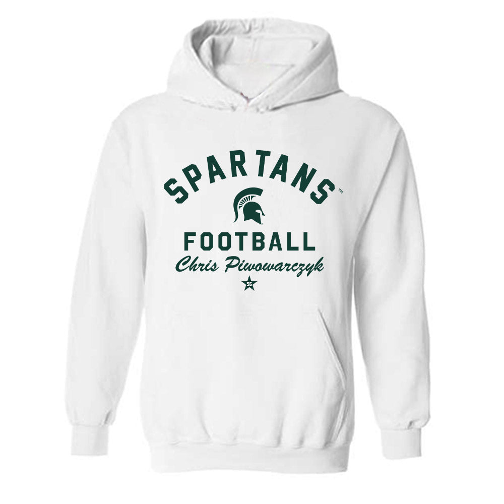 Michigan State - NCAA Football : Chris Piwowarczyk - Classic Shersey Hooded Sweatshirt-0
