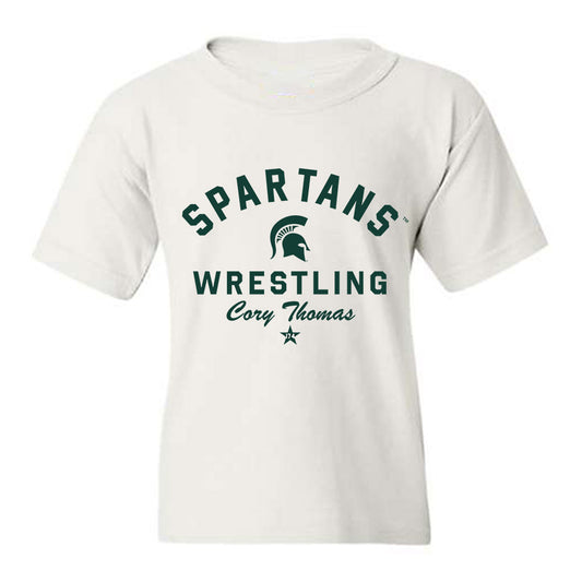 Michigan State - NCAA Wrestling : Cory Thomas - Classic Shersey Youth T-Shirt-0