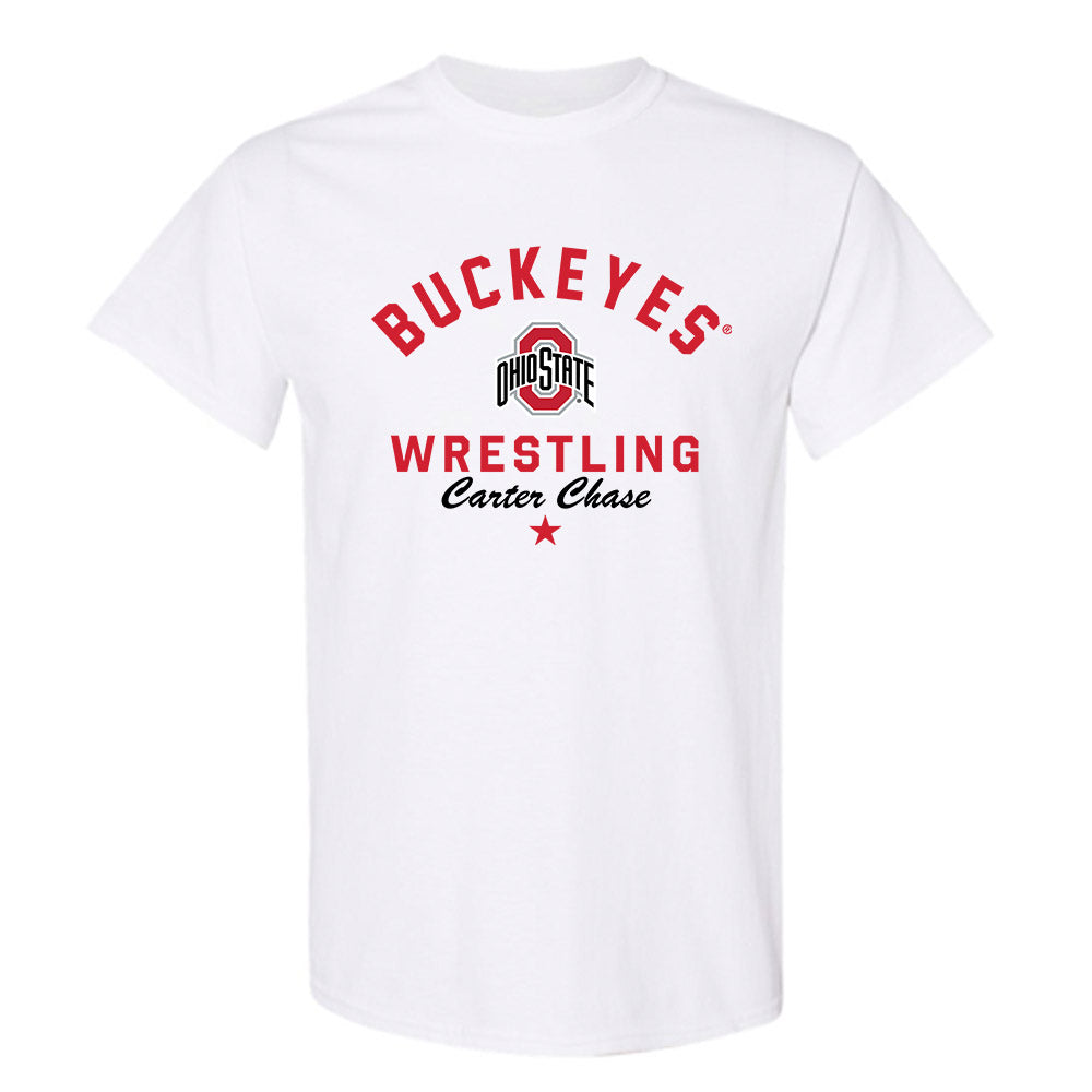 Ohio State - NCAA Wrestling : Carter Chase - Classic Shersey T-Shirt-0