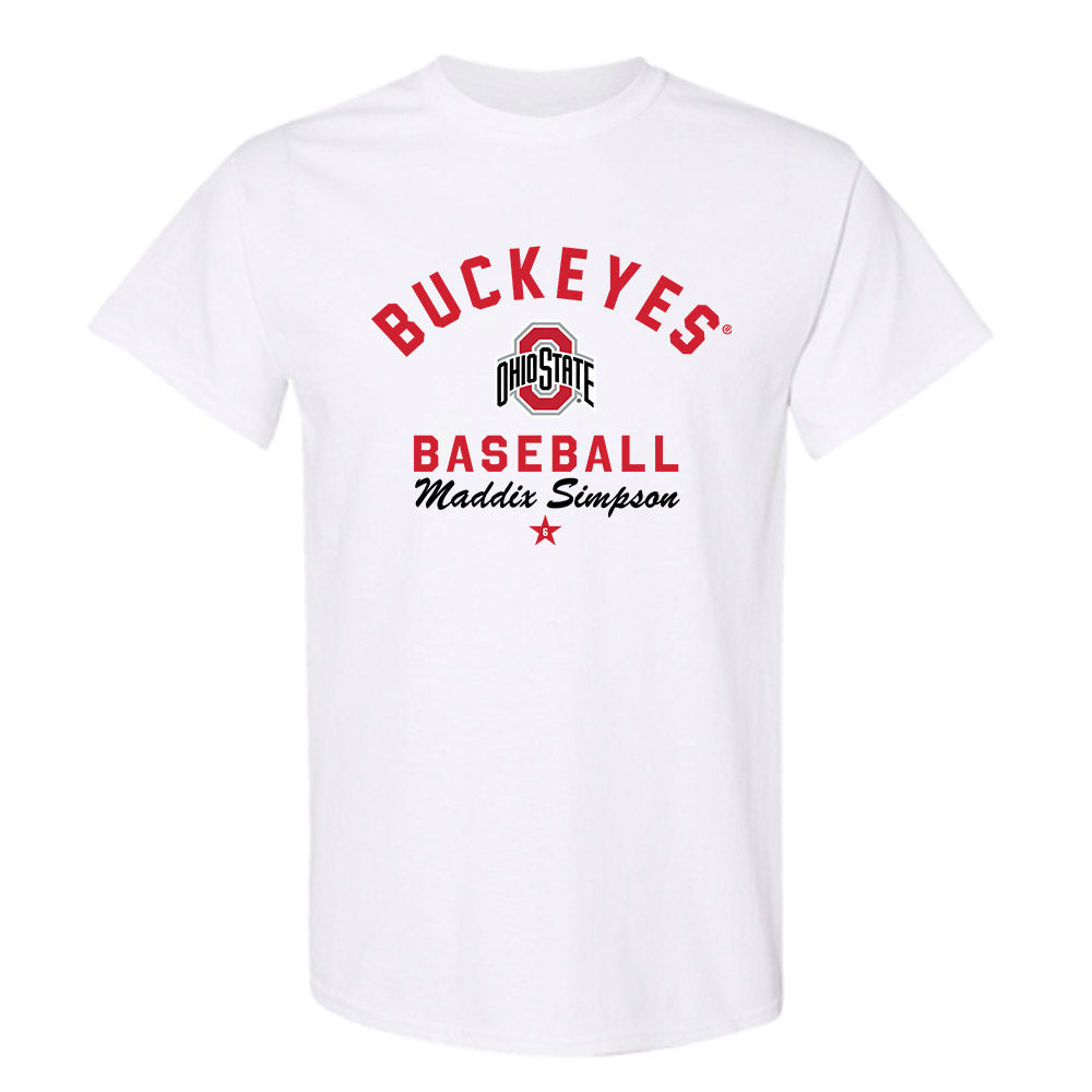 Ohio State - NCAA Baseball : Maddix Simpson - Classic Shersey T-Shirt-0