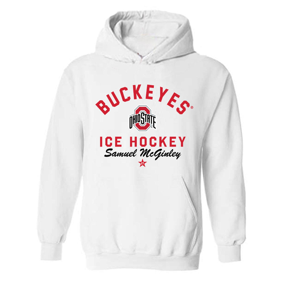 Ohio State - NCAA Men's Ice Hockey : Samuel McGinley - Classic Shersey Hooded Sweatshirt-0