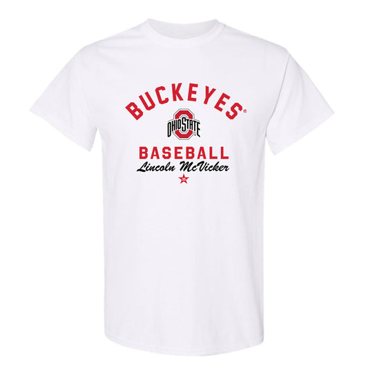 Ohio State - NCAA Baseball : Lincoln McVicker - Classic Shersey T-Shirt-0