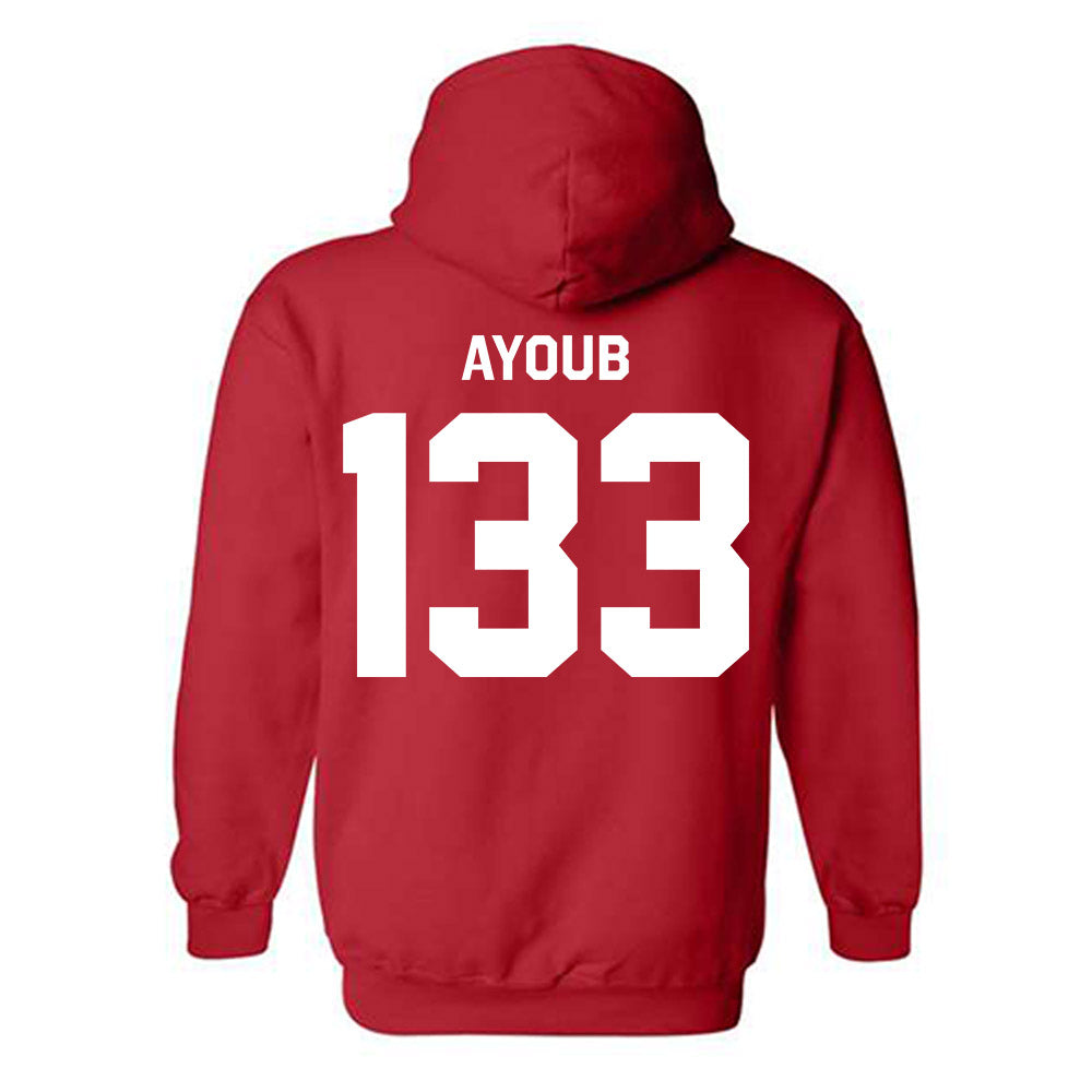 Nebraska - NCAA Wrestling : Omar Ayoub - Classic Shersey Hooded Sweatshirt-1