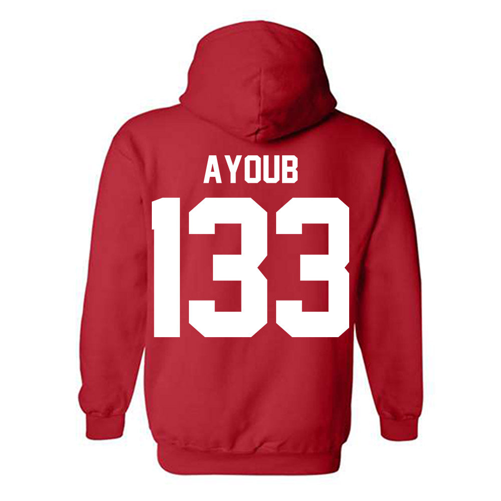 Nebraska - NCAA Wrestling : Omar Ayoub - Classic Shersey Hooded Sweatshirt-1