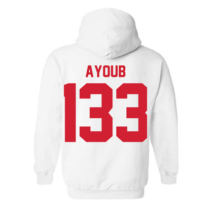 Nebraska - NCAA Wrestling : Omar Ayoub - Classic Shersey Hooded Sweatshirt-1
