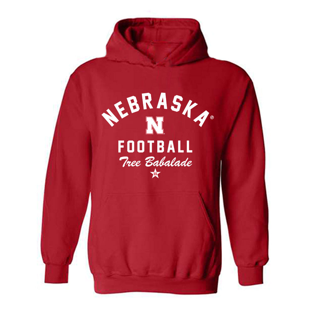Nebraska - NCAA Football : Tree Babalade - Classic Shersey Hooded Sweatshirt-3