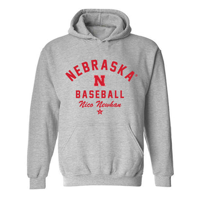 Nebraska - NCAA Baseball : Nico Newhan - Classic Shersey Hooded Sweatshirt-1