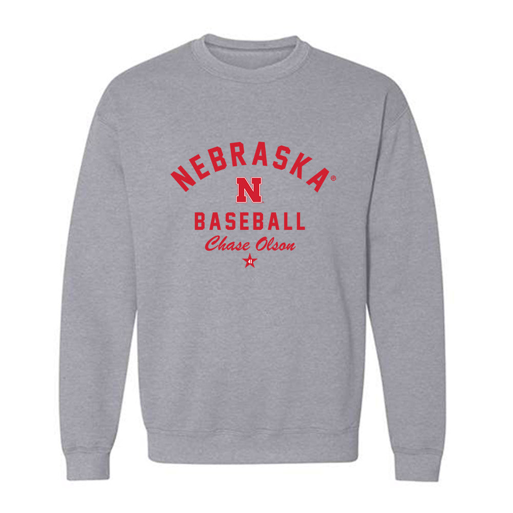 Nebraska - NCAA Baseball : Chase Olson - Classic Shersey Crewneck Sweatshirt-2