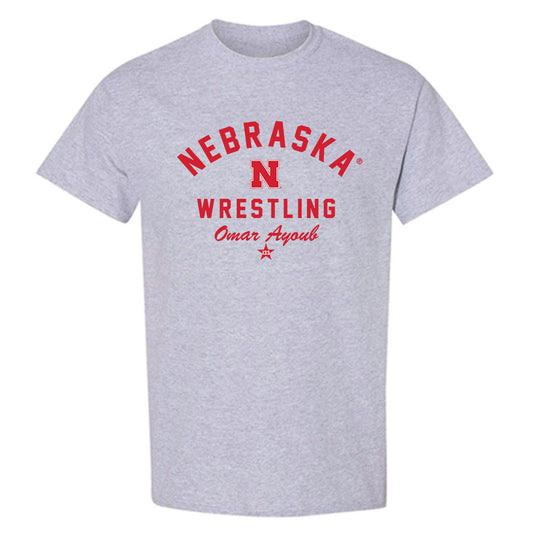 Nebraska - NCAA Wrestling : Omar Ayoub - Classic Shersey T-Shirt-0
