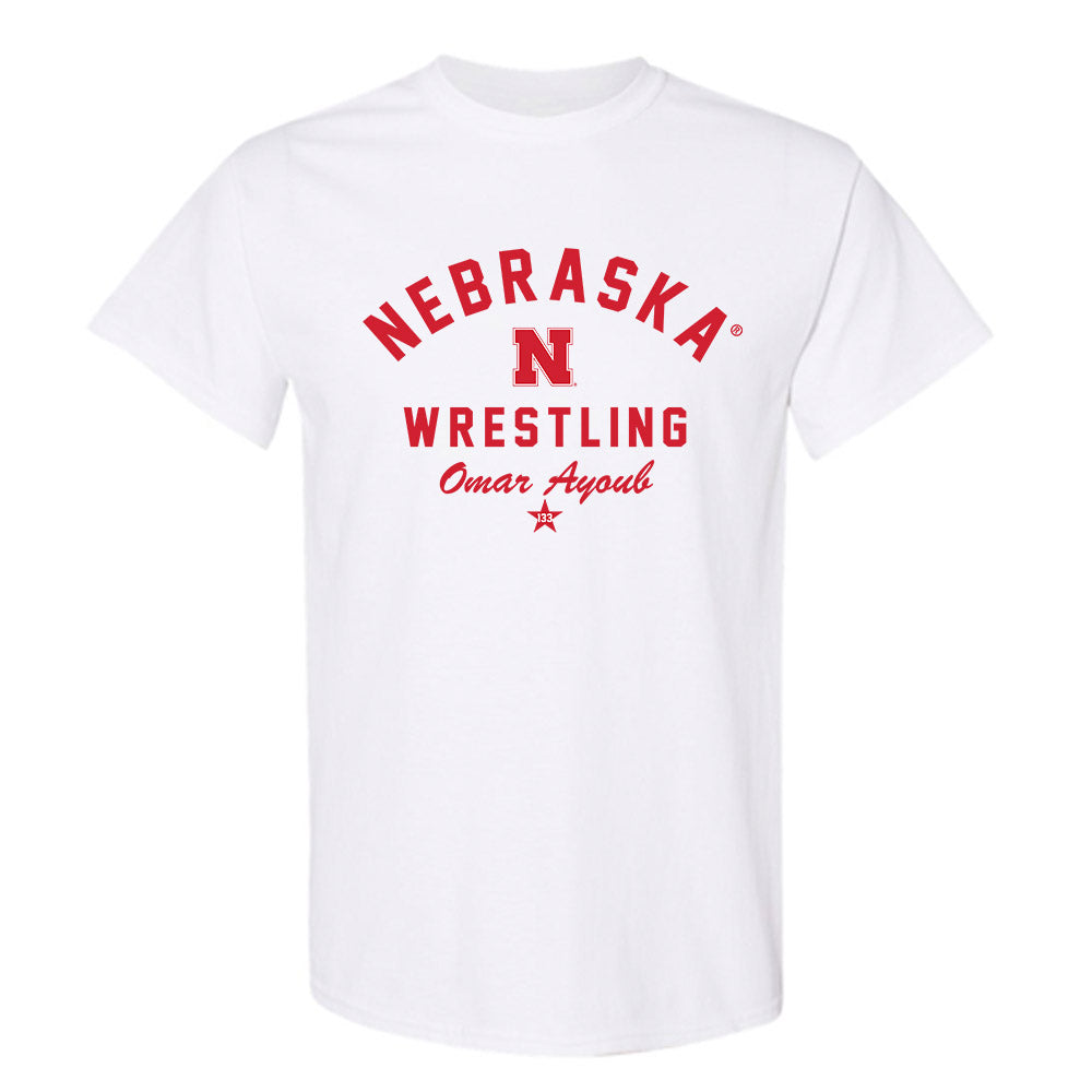 Nebraska - NCAA Wrestling : Omar Ayoub - Classic Shersey T-Shirt-2
