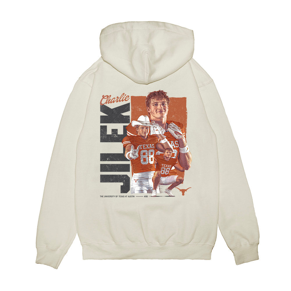 Texas - NCAA Football : Charlie Jilek - Collage Premium Hooded Sweatshirt-1