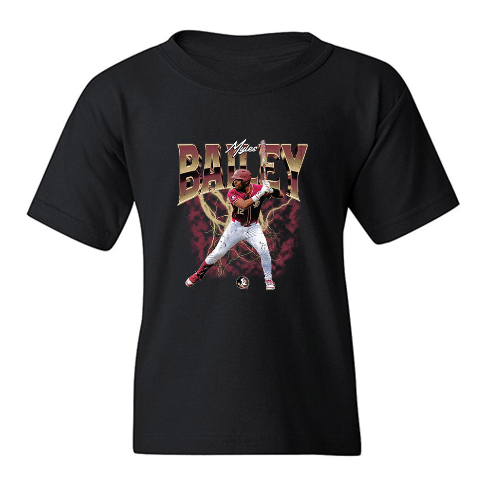 FSU - NCAA Baseball : Myles Bailey - Collage Youth T-Shirt-0