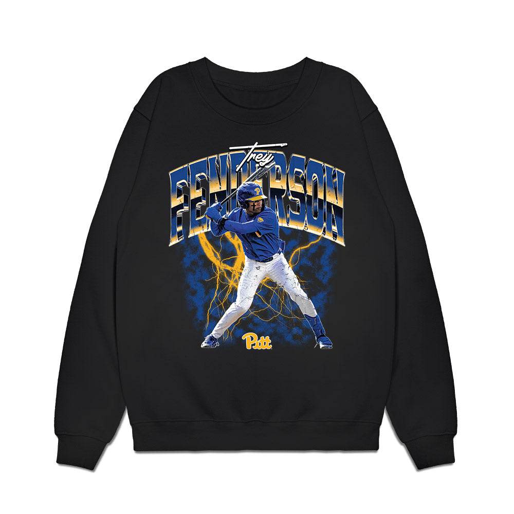 Pittsburgh - NCAA Baseball : Trey Fenderson - Collage Premium Crewneck Sweatshirt-0