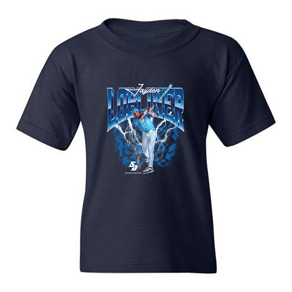 San Diego - NCAA Baseball : Jayden Lobliner - Collage Youth T-Shirt-0