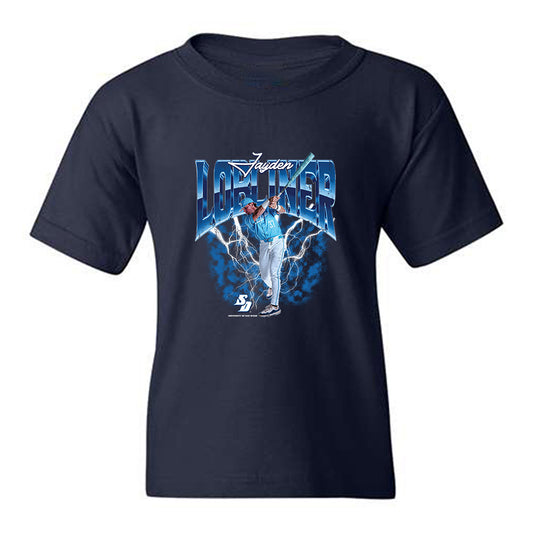 San Diego - NCAA Baseball : Jayden Lobliner - Collage Youth T-Shirt-0
