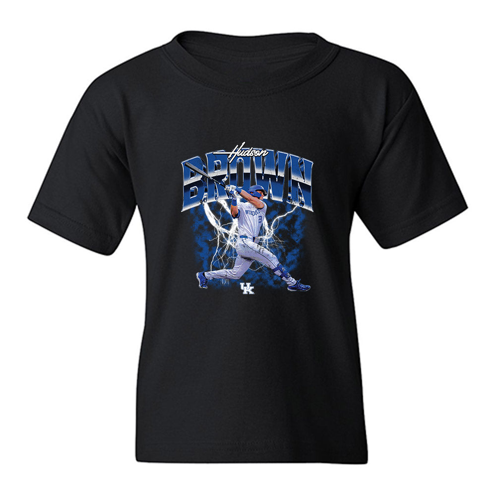 Kentucky - NCAA Baseball : Hudson Brown - Collage Youth T-Shirt-0