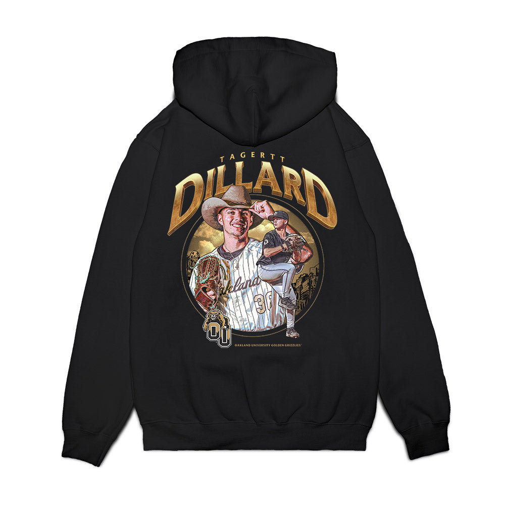 Oakland - NCAA Baseball : Tagertt Dillard - Collage Premium Hooded Sweatshirt-1