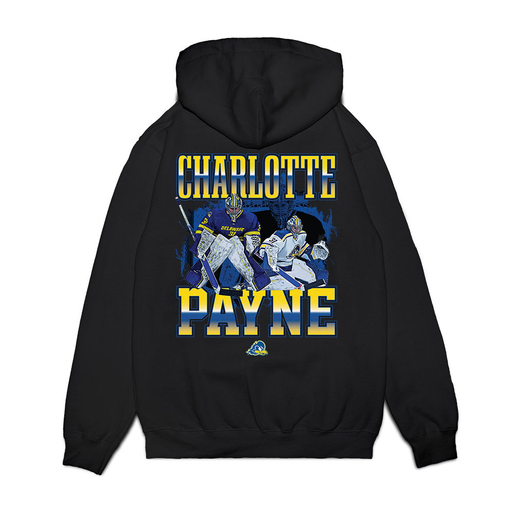 Delaware - NCAA Ice Hockey : Charlotte Payne - Collage Premium Hooded Sweatshirt-1