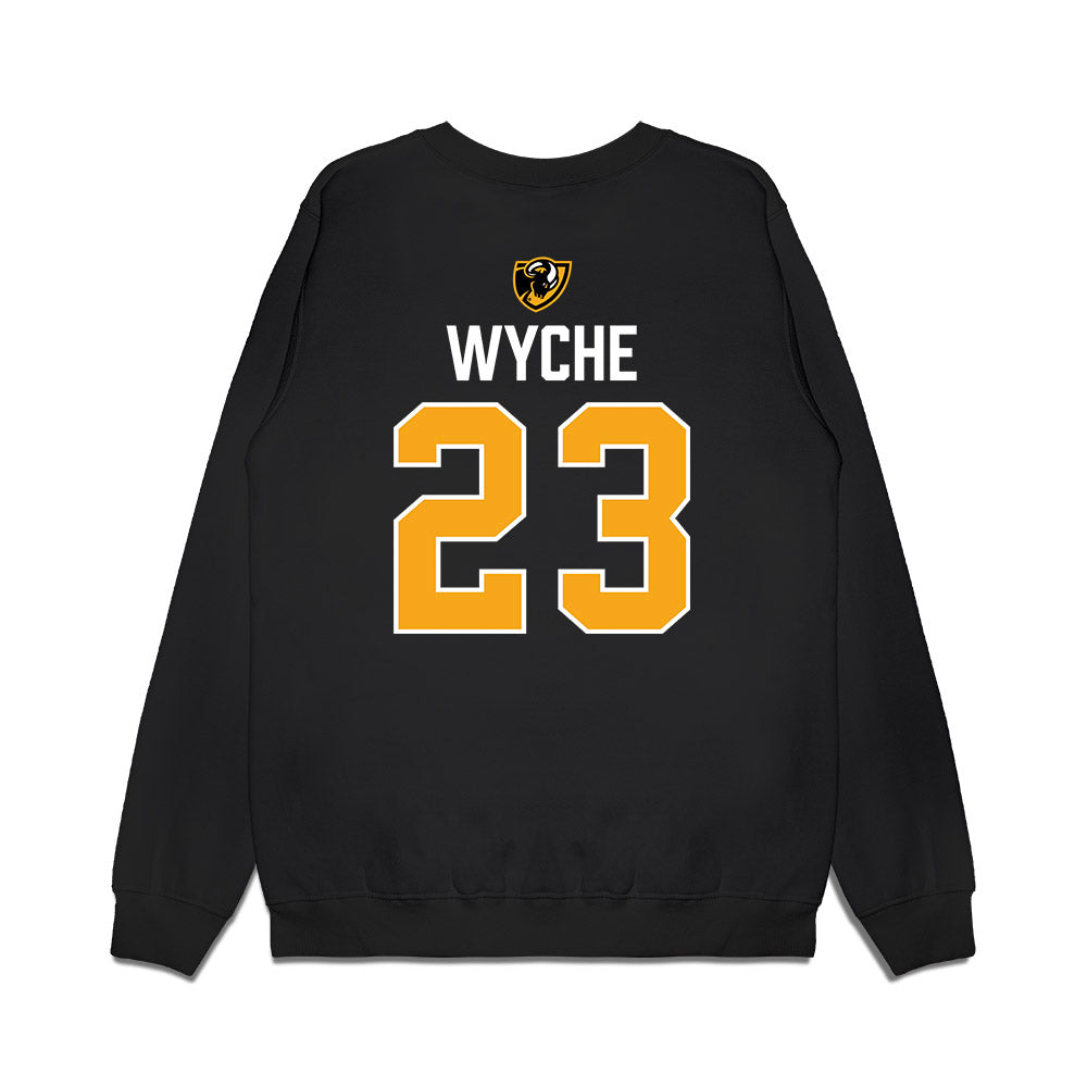 VCU - NCAA Men's Basketball : Joshua Wyche - Back to Back A10 Champions Premium Crewneck Sweatshirt-1