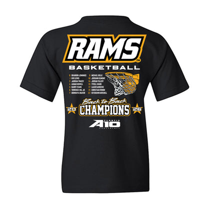 VCU - NCAA Men's Basketball : - A10 Champions Roster Youth T-Shirt-1