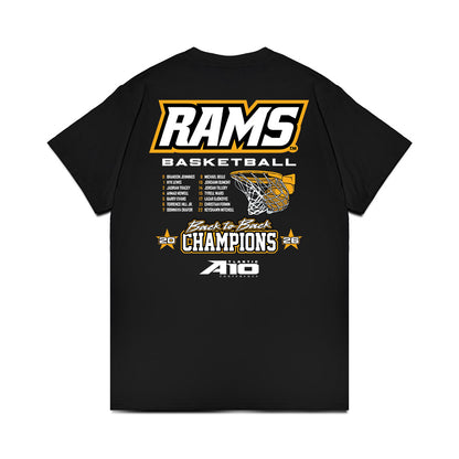 VCU - NCAA Men's Basketball : - A10 Champions Roster Comfort Colors T-Shirt-1