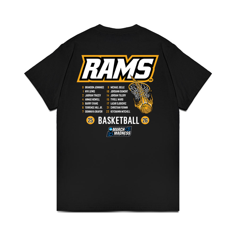 VCU - NCAA Mens Basketball - Roster NCAA® March Madness® 2026 Comfort Colors T-Shirt-1