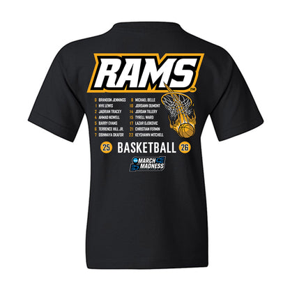 VCU - NCAA Mens Basketball - Roster NCAA® March Madness® 2026 Youth T-Shirt-1