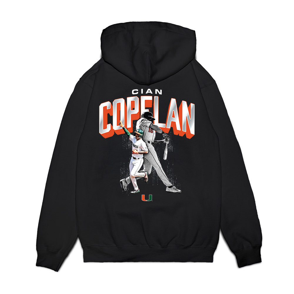 Miami - NCAA Baseball : Cian Copeland - Collage Premium Hooded Sweatshirt-1