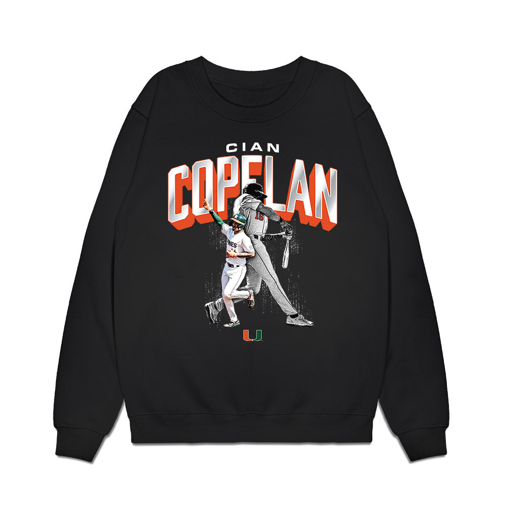 Miami - NCAA Baseball : Cian Copeland - Collage Premium Crewneck Sweatshirt-0