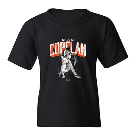 Miami - NCAA Baseball : Cian Copeland - Collage Youth T-Shirt-0