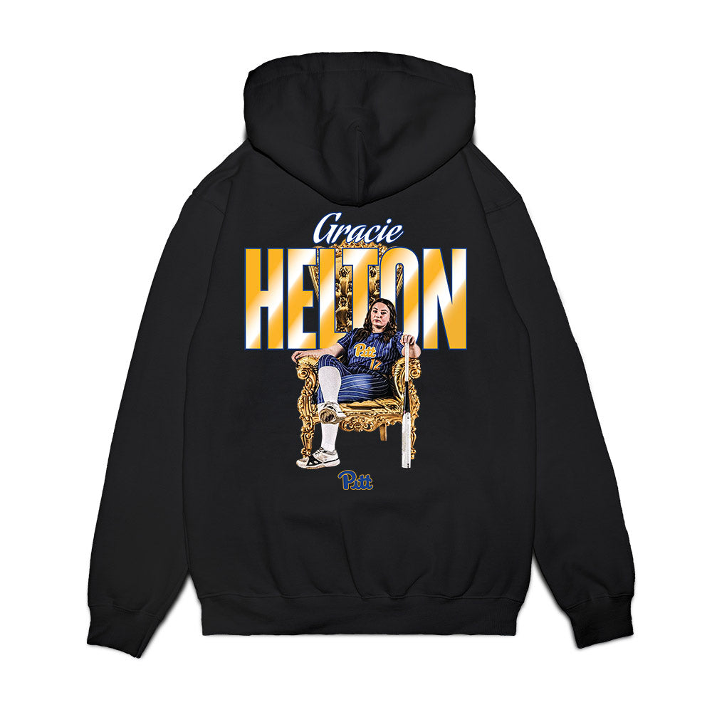 Pittsburgh - NCAA Softball : Gracie Helton - Collage Premium Hooded Sweatshirt-1