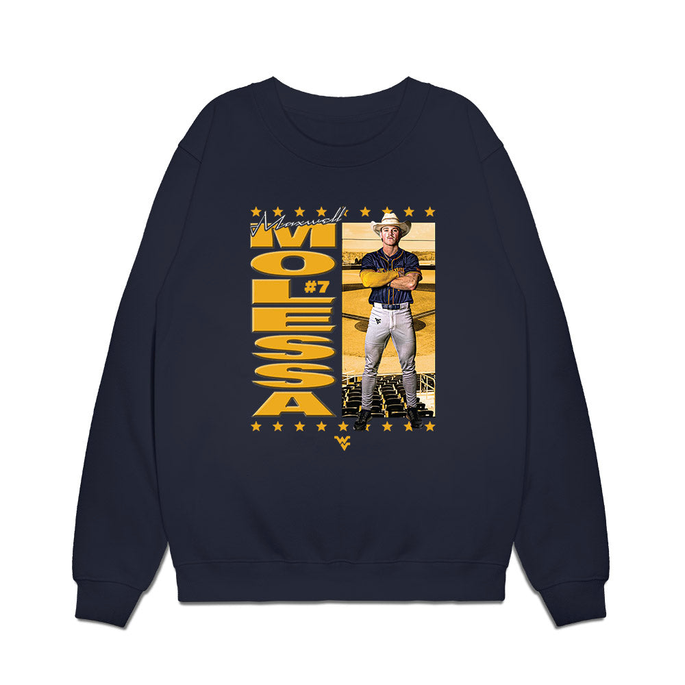 West Virginia - NCAA Baseball : Maxwell Molessa - Collage Premium Crewneck Sweatshirt-0