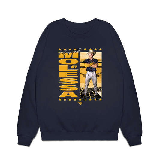 West Virginia - NCAA Baseball : Maxwell Molessa - Collage Premium Crewneck Sweatshirt-0