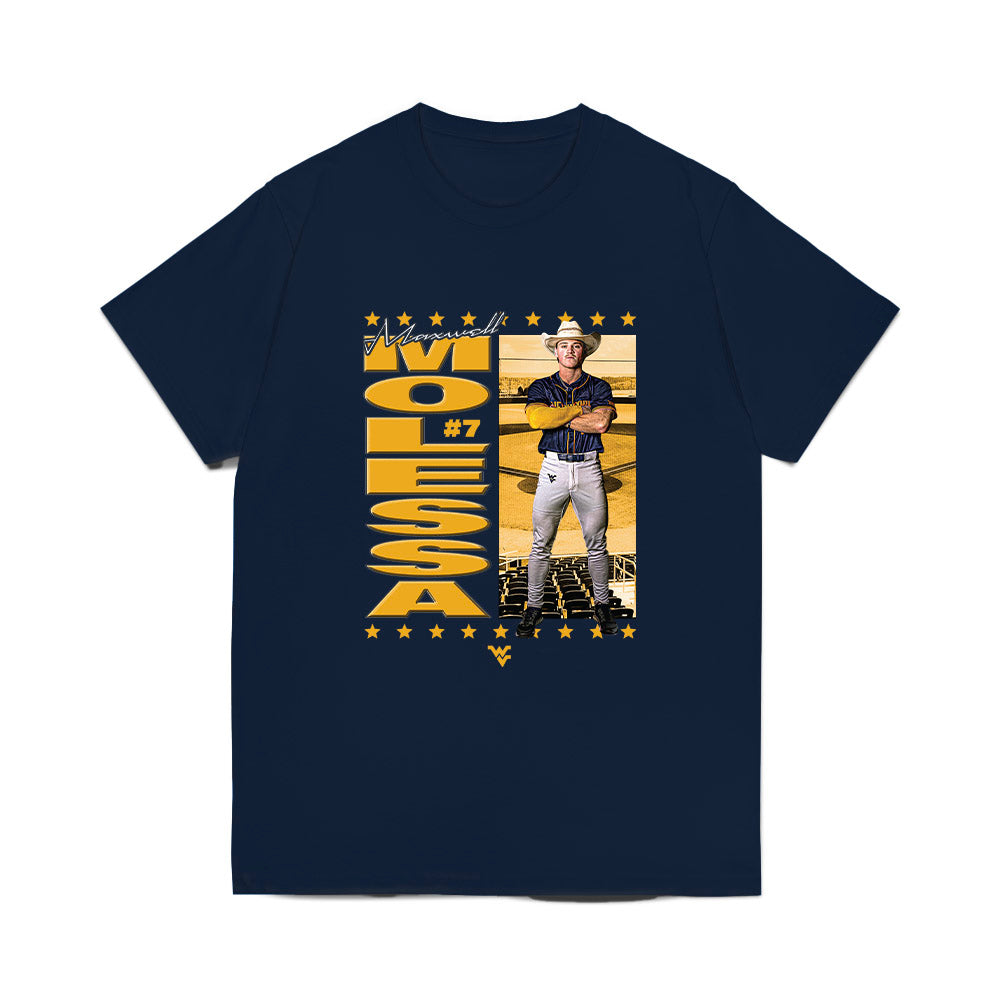 West Virginia - NCAA Baseball : Maxwell Molessa - Collage Comfort Colors T-Shirt-0