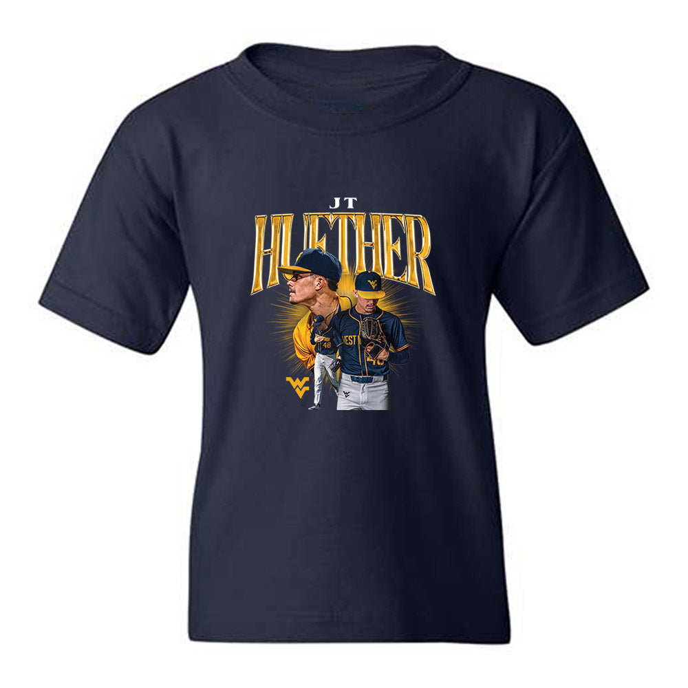 West Virginia - NCAA Baseball : JT Huether - Collage Youth T-Shirt-0