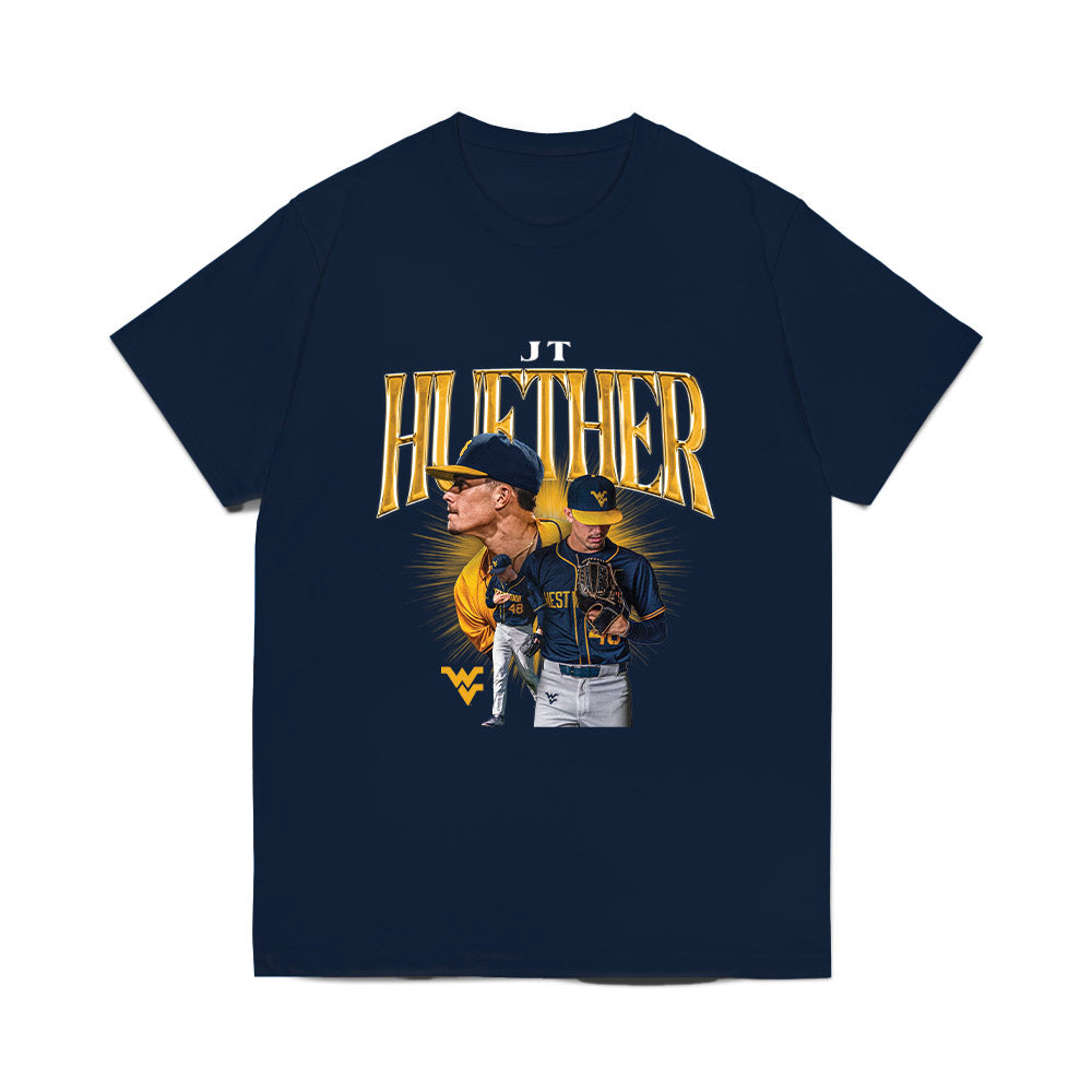 West Virginia - NCAA Baseball : JT Huether - Collage Comfort Colors T-Shirt-0