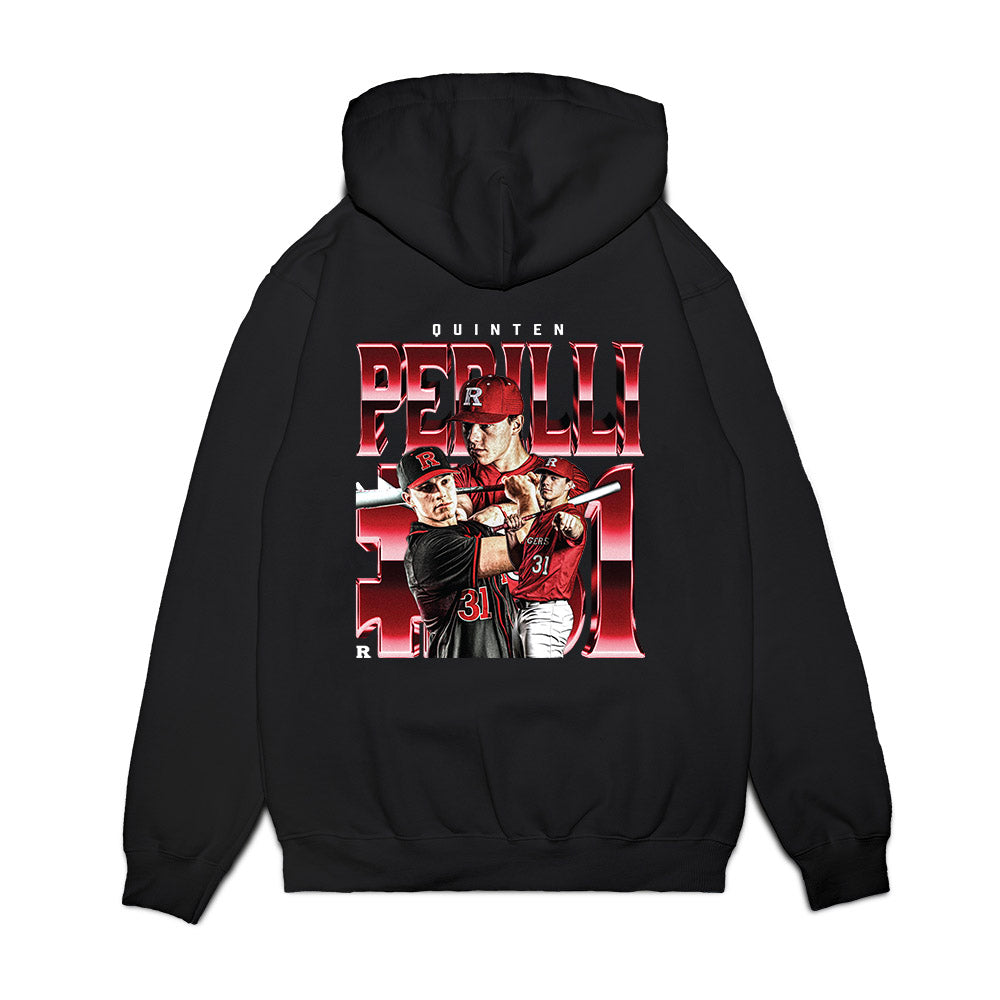 Rutgers - NCAA Baseball : Quinten Perilli - Collage Premium Hooded Sweatshirt-1