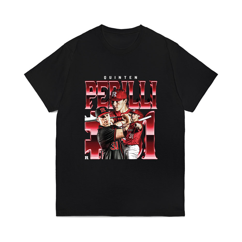 Rutgers - NCAA Baseball : Quinten Perilli - Collage Comfort Colors T-Shirt-0