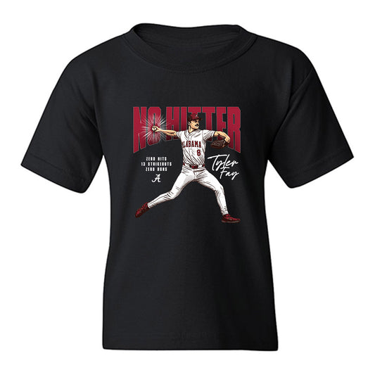 Alabama - NCAA Baseball : Tyler Fay - No Hitter Youth T-Shirt-0